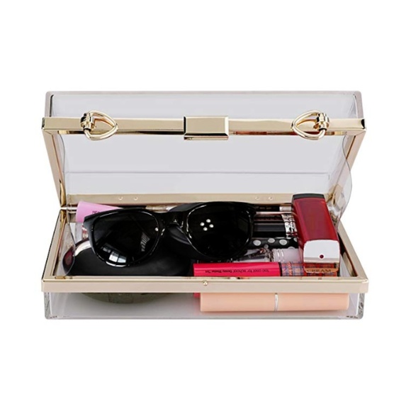 Womens "Emma" Clear Clutch Box Crossbody - Picture 3 of 5